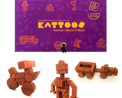 Kattoos Miniature Terracotta Bricks - Purple Gift Box