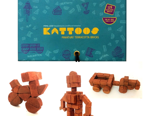 Kattoos Miniature Terracotta Bricks - Teal Gift Box